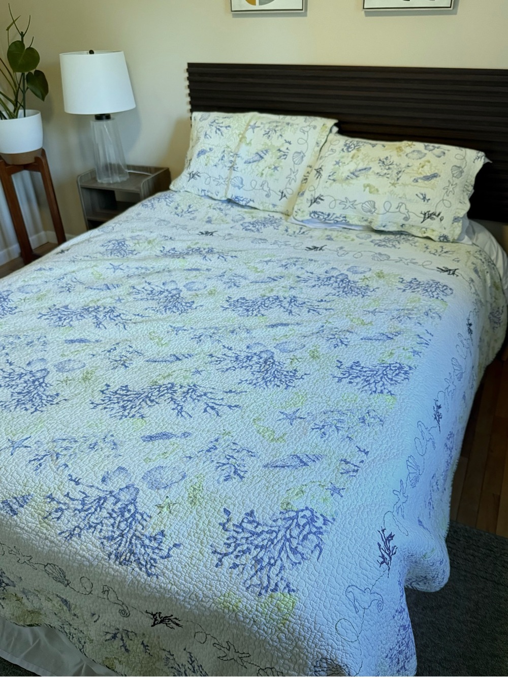 Coastal Floral Quilted Bedspread